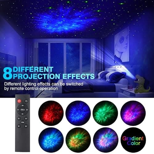 Macchiatto Projecteur Ciel Etoile Dinosaure, Projecteur Galaxie Plafond avec Multiples Nébuleuse, Angle Réglable, Minuterie, Télécommande, Veilleuse Etoile Projection pour Enfants Adultes