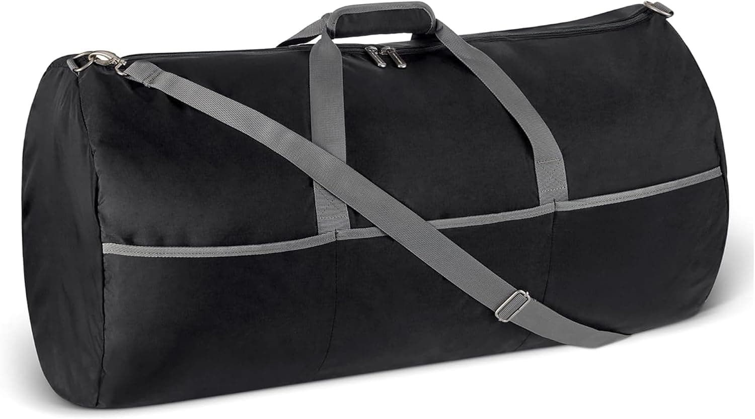 Amazon Essentials Grand Sac de Voyage Nylon Pliable 82,3cm avec Poches Zippées, 150L, Capacité de 22,6kg, Noir (Anciennement Amazon Basics)