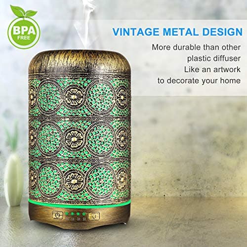 Salking Diffuseur Huiles Essentielles 260ml Humidificateur d'air Ultrasonique Brume Fraîche Arôme Parfum Electrique avec 7-Couleurs Changeantes Arrêt Automatique pour Chambre/Salon/Spa/Yoga/Massage