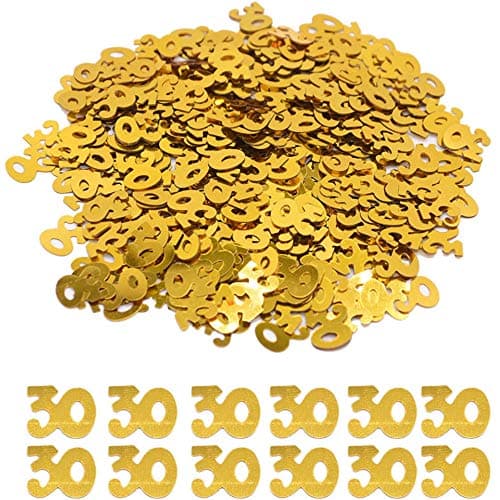 DIWULI Confettis de Table Chiffre Or 30 - Anniversaire