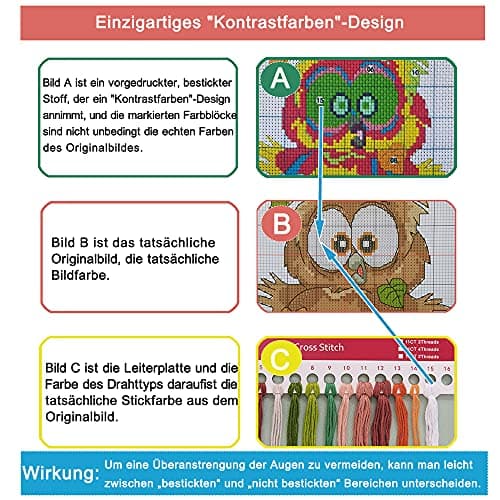 Kit de point de croix à faire soi – meme kit de démarrage de broderie pré - imprimée canevas kit complet adulte ou enfants pour les debutants - Aigle des montagnes enneigées 52x39cm