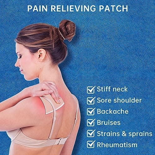 ACWOO Patchs Anti-Douleur, 60Pcs Patchs de Soulagement de la Douleur, Pansement Anti-Douleur, pour Douleurs Aux Épaules, Douleurs Dorsales, Douleurs Aux Genoux, Douleurs Arthritiques