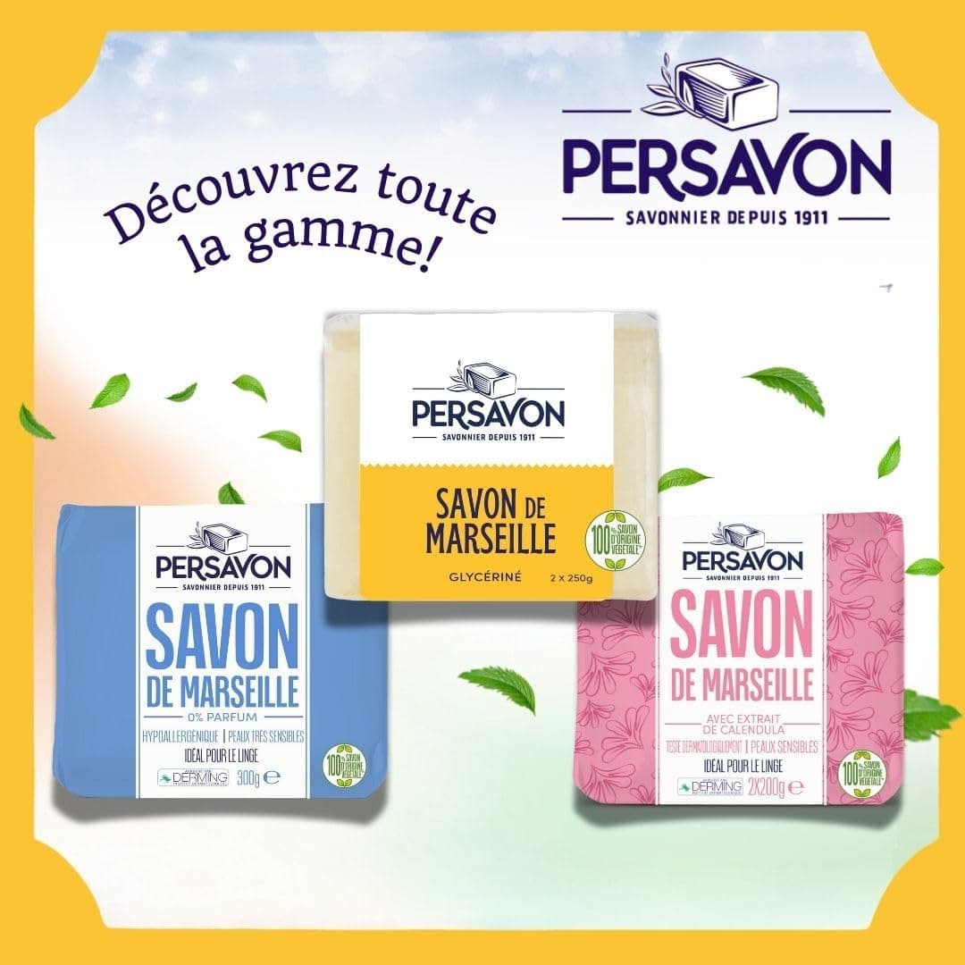 Persavon - Savon de Marseille Glycériné Parfum Frais 2x250 g