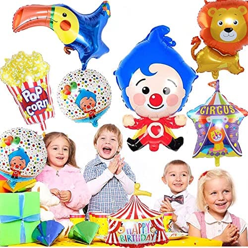 ZOOMPIL Ballons géants animaux de cirque, 12pcs Ballon pour clown, Ballons de fête de clown d'anniversaire pour carnaval cirque anniversaire fête d'halloween faveurs Anniversaire