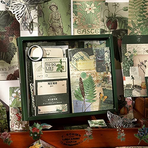 Irayin Kit d'accessoires de Scrapbooking de 125 Pièces, Esthétique Bullet Journal Scrapbook Kit avec A6 Grille Carnet, Autocollants de scrapbooking - Cadeau DIY pour Filles et Femmes (Vert)