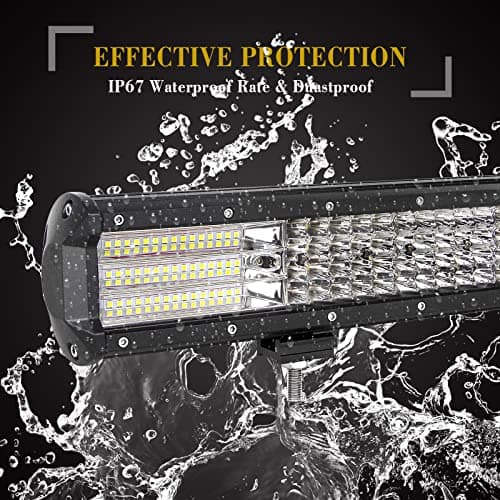 SKYWORLD Barre Lumineuse LED de Travail, 52cm 510W Antibrouillard rampe Led 4x4, support de fixation de plaque d'immatriculation avec 12V stroboscopique câblage Camion Tracteur voiture extérieures