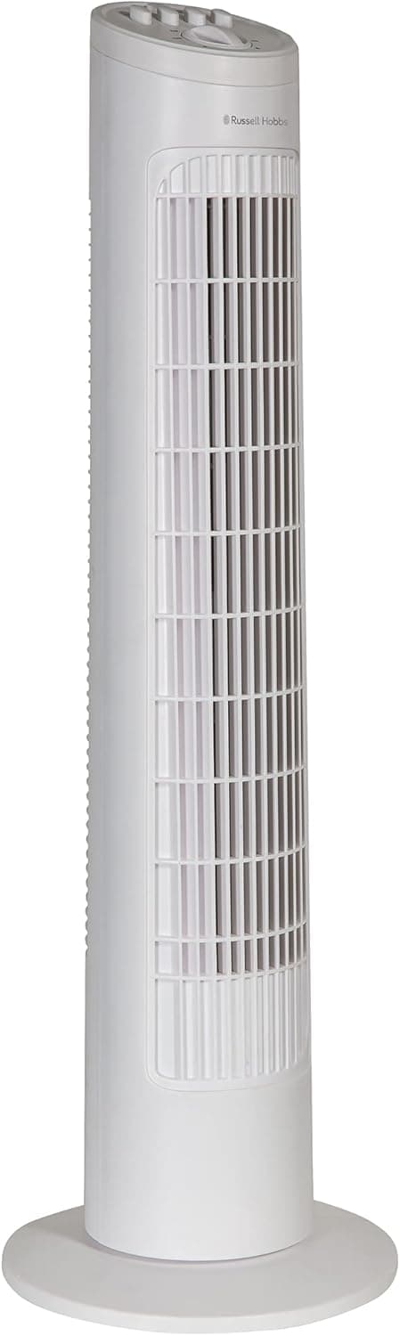 Russell Hobbs 29" Pouces, Léger, Ventilateur Tour, 3 Vitesses, Oscillation 75°, Flux D'Air Puissant, Fonctionnement Silencieux, Minuterie, Parfait Pour La Maison Ou Le Bureau, Blanc - Rhtf2921