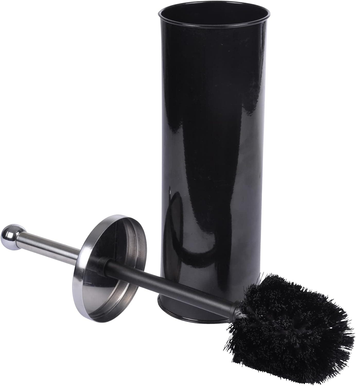 douceur d'intérieur, Brosse WC (Diamètre 9,5 x 37 cm) Metalia Noir, Métal Uni