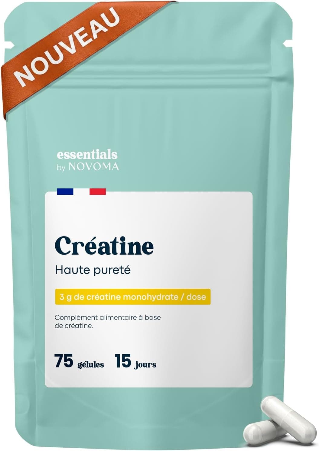 Creatine Monohydrate 3000 mg, 75 Gélules Végétales - 15 Jours