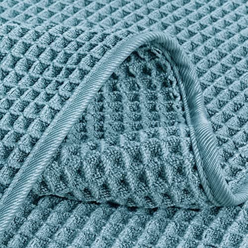 Polyte - 4 Serviettes de Bain en Microfibres - pour Les Mains - sèche Rapidement/ne Peluche Pas - Tissu alvéolé - Vert - 40 x 76 cm