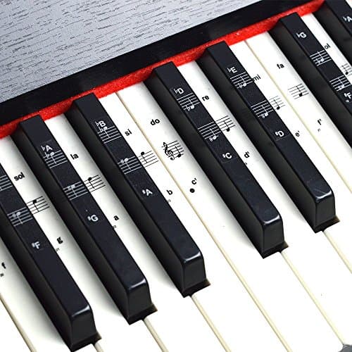 Stickers pour 49/61/76/88 touches, piano et clavier Notes de musique Ensemble de stickers pour les touches de Blanc et Noir, Transparent et amovible, idéal pour enfants et débutants
