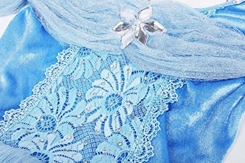 JerrisApparel Robe De Cendrillon Robe De Princesse Costume (140cm, Bleu Ciel avec Accessoires)