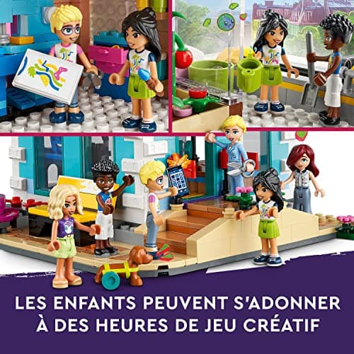 LEGO 41748 Friends Le Centre Collectif de Heartlake City, Jouet Modulaire avec Studios d'art et d'Enregistrement, Salle de Jeux, Pickle Le Chien et Plus, Cadeau pour Enfants