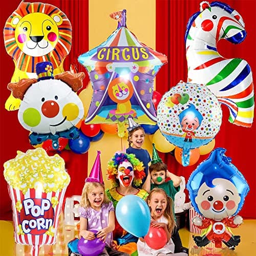ZOOMPIL Ballons géants animaux de cirque, 12pcs Ballon pour clown, Ballons de fête de clown d'anniversaire pour carnaval cirque anniversaire fête d'halloween faveurs Anniversaire