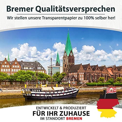 Papier calque blanc transparent imprimable - DIN A3 - Papier calque pour imprimer et bricoler - Couleur : blanc - Qualité supérieure 85 g/m2 - Fabriqué en Allemagne - À découper