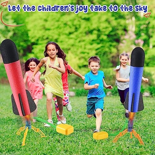 Lance-fusée pour Enfants, Lance-fusée Ajustable, Un Jeu Amusant pour l'extérieur, Jouets de Jardin pour Enfants pour Les garçons de 3 à 15 Ans, Filles, Cadeau