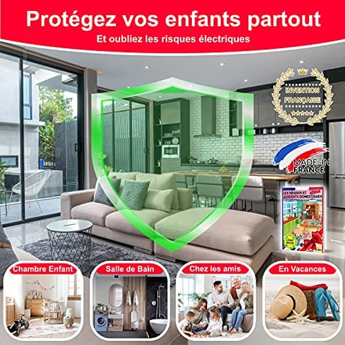 [Pack x20] Cache Prise Bébé Français Amovible [ Sans Clef Ni Adhésif ] - Invention 100% Made In France - Cache-Prise Bebe - Sécurité Domestique Et Puériculture Pour Protection Prise Courant Électrique