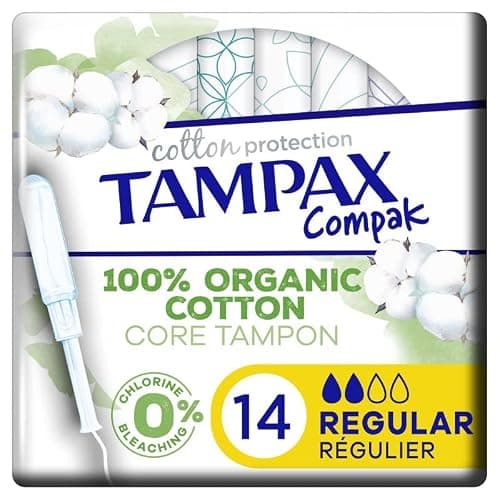 TAMPAX - Tampons avec applicateur en coton pour une protection régulière - Lot de 14 serviettes - Confortable et fiable pour les femmes. - Lot De 3 - Vendu Par Lot