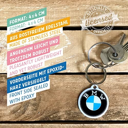 Nostalgic-Art Porte-clé rétro, Ø 4 cm, Official License Product (OLP), BMW – Logo – Idée de cadeau pour fans de BMW, en métal, design vintage