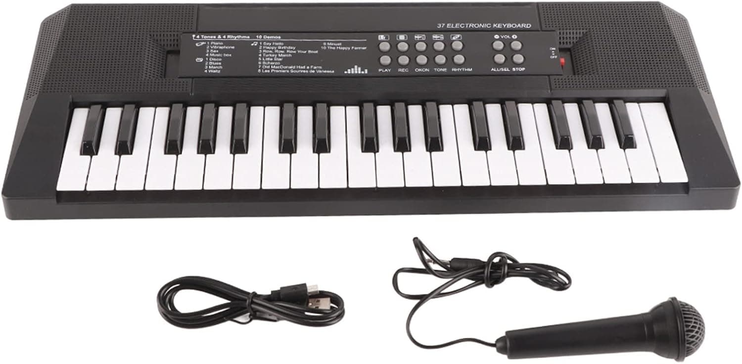 Clavier de musique de piano professionnel et exquis à 37 touches de 16,1 pouces * 5,9 pouces * 1,6 pouces, adapté aux amateurs de musique