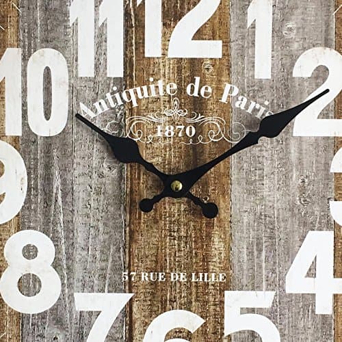 Rebecca Mobili Horloge Murale Horloge Décorative Industrielle Bois MDF Cuisine Salon Analogique - Ø 34 cm x P 4 cm (H x L x P) - Art. RE6145