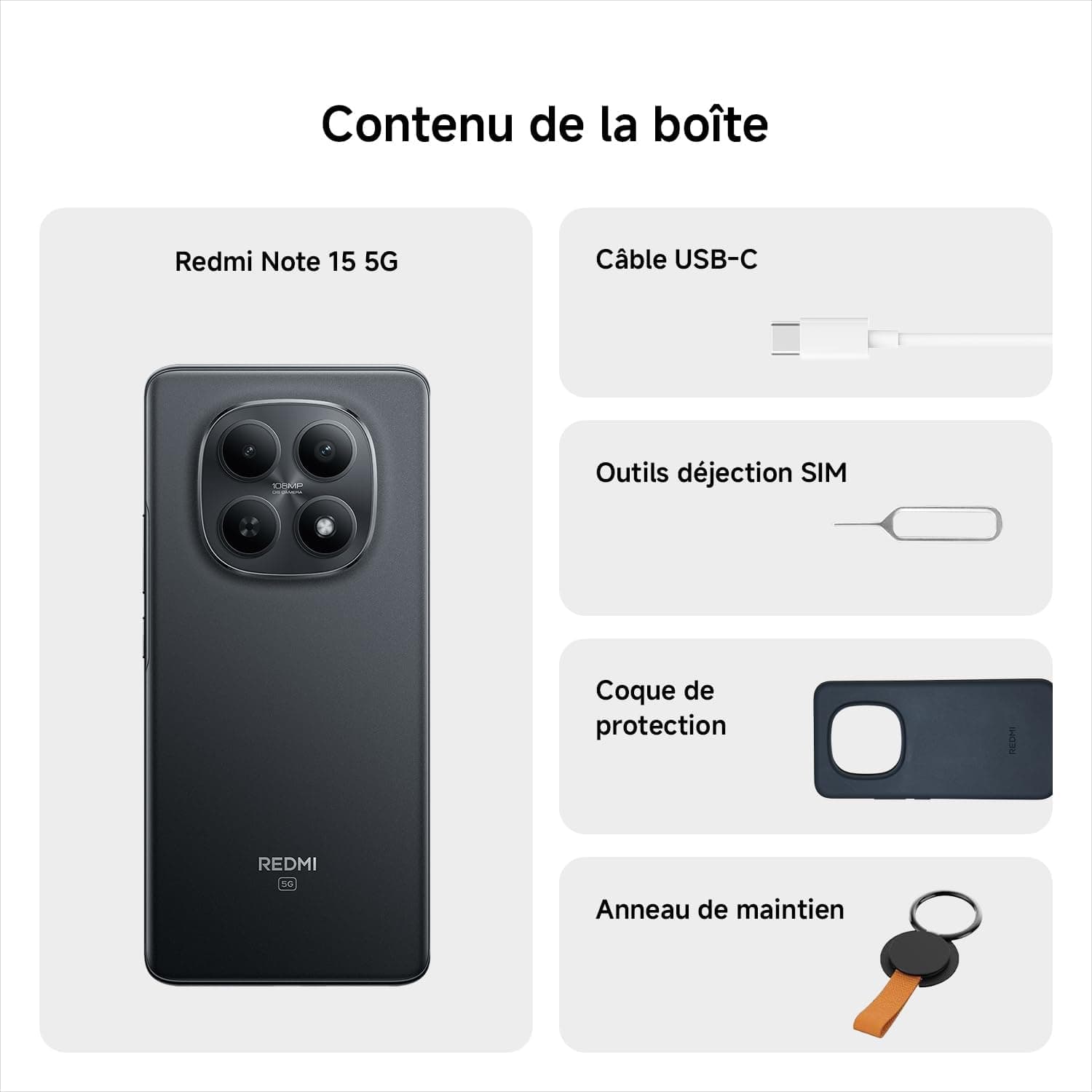 XIAOMI REDMI Note 15 5G Smartphone 8+256 Go Design Ultra-Fin - Violet Brume | Écran FHD+ 6,77", Résistance à l'eau IP65, caméra 108 MP ultra-nette, 2 ans de garantie, chargeur non inclus