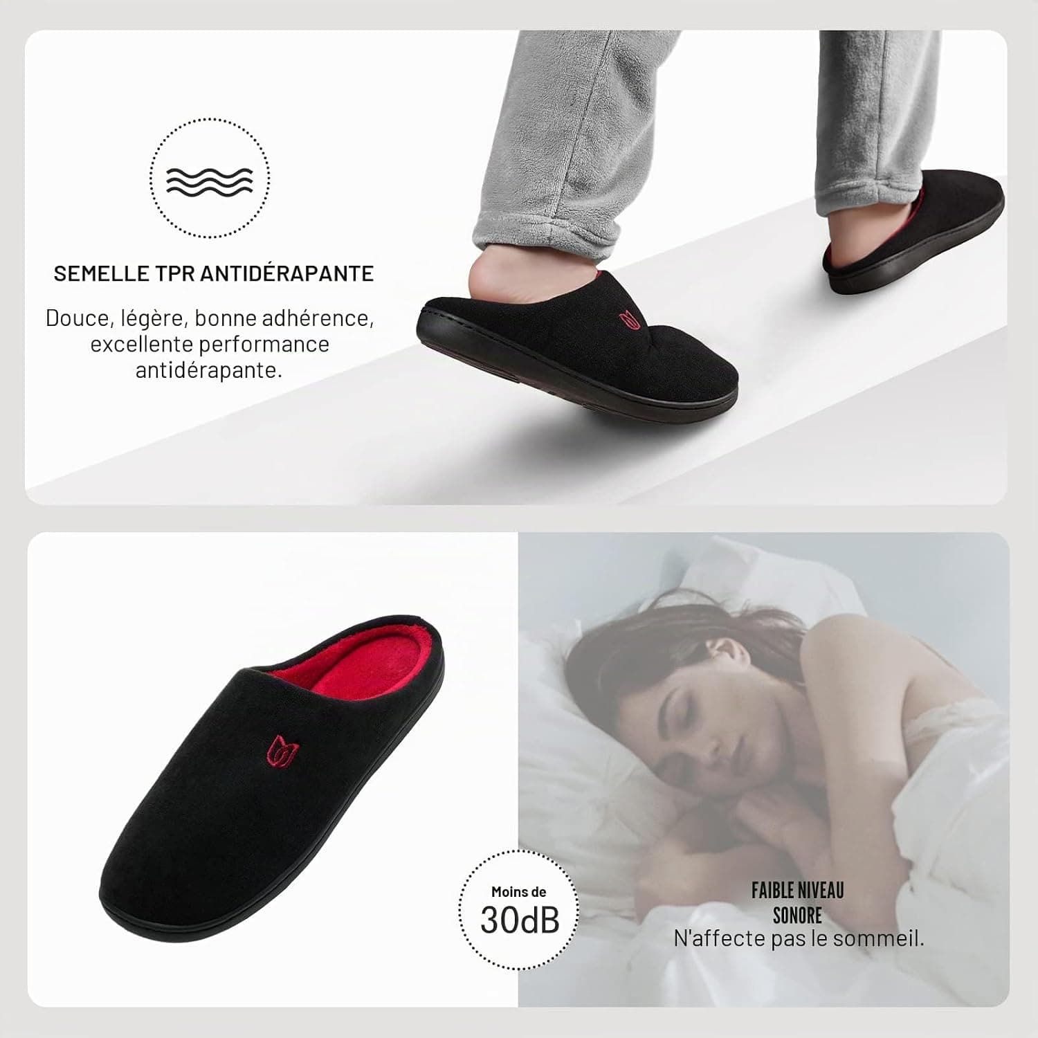 WateLves Chaussons Homme Pantoufle Femmes Hiver Court Peluche mémoire Mousse Chaud Coton Mixte Adulte