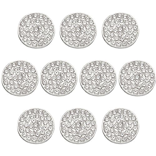 ftiemlovde 10 Gros Boutons Argent Mercerie Pour Blazer MéTal à Coudre Avec Strass,Couvre Boutons Couture de Manchettes Femme Chemise Smoking,Perfect Homme Boutons Pantalon Pour Capitonnage(G10S 12mm)
