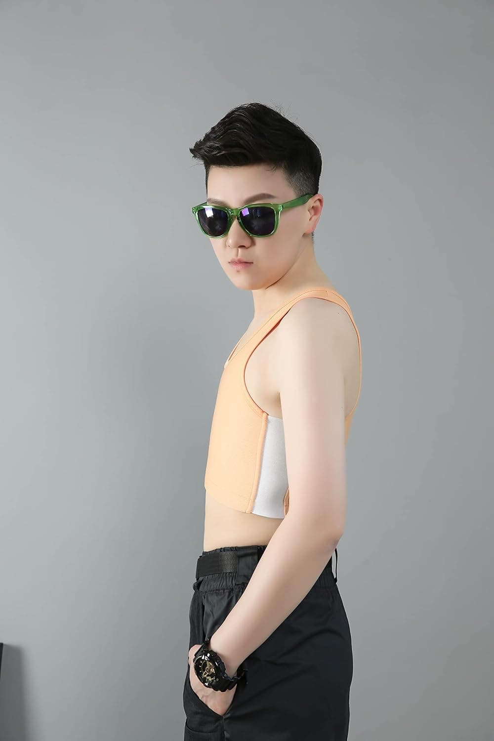 BaronHong Poitrine Binder Mesh Respirant Élastique Shapewear pour Tomboy Trans Lesbian