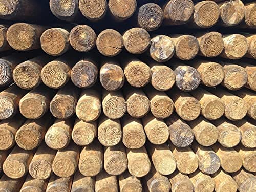 HaGa® Poteaux en Bois Palissade en Bois de Pin - 8 cm de Diamètre x 50 cm de Hauteur - 1 Piquet de Clôture en Pin - 50 cm - Construction de Clôture - Résistant aux Intempéries