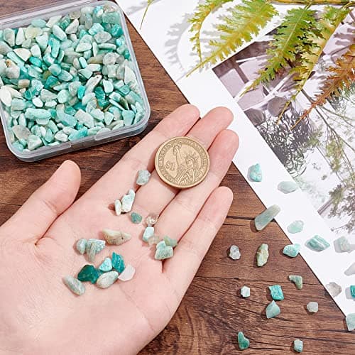 SUNNYCLUE 1 Boîte 100g Amazonite Chip Perles Bleu Pierres Précieuses Irrégulières Guérison Cristal Kyanite Pierre Charme Roches Perle pour la Fabrication de Bijoux DIY Artisanat Chakra Décor Bracelet