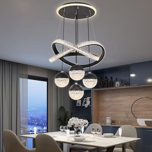VTAMng Lustre de table à manger LED doré moderne suspension à intensité variable adapté à l'îlot de cuisine salle à manger salon plafonnier moderne à hauteur réglable luminaire de décoration d'intérie
