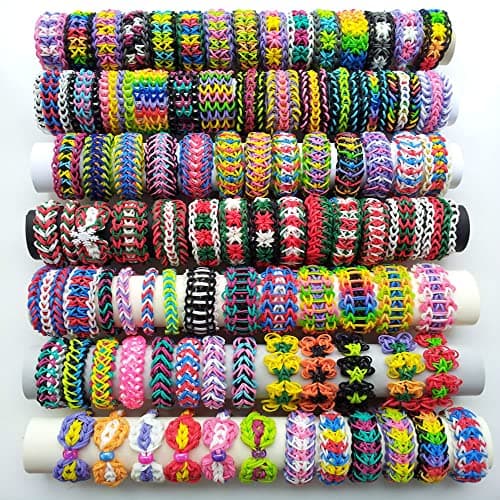Kit Bandes Métier Tisser pour Enfants, 15000 Pcs Ensemble Bandes élastiques Bricolage pour Bracelets avec Métier Tisser Crochet Bandes Métier Tisser Coffret Bandes Métier Tisser Luxueux pour Bracelets