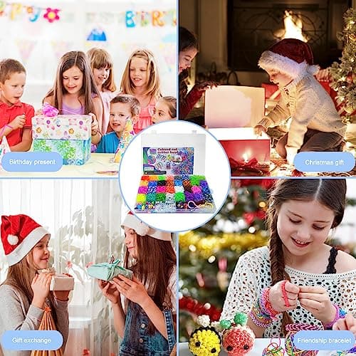 Nutabevr 2500 Élastique Bracelet Kit,40 élastiques plastique grille 32 couleurs Loom Bands avec Boîte,Accessoires pour faire des bracelets Jouets caoutchouc pour colliers pour enfants et bricolage