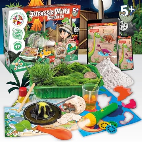 Science4you Explorateur de Jurassic World - Jeu Dinosaure + Kit Science, Jouet de Dinosaure avec 24+ Expériences pour Enfants, Cadeau pour Garçon et Fille 4 5 6+ Ans