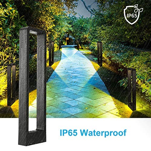 LEDMO 12W Lampe de Jardin 3000K 1100LM Borne lumineuse exterieur Etanche IP65 lampe decorative,Noir Alliage d'aluminium pelouse lumière adaptées aux Jardins,Patios,Allées,Pelouse