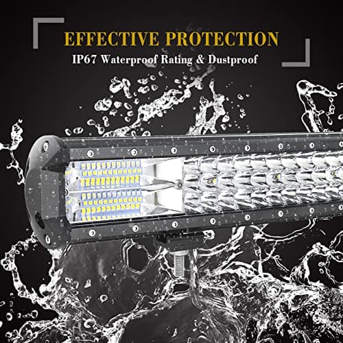 SKYWORLD 58cm 324W Barre Lumineuse LED de Travail avec 12v faisceau de câblage kit, 2 pcs aimanté support, LED Light Barre pour 4x4 Voiture Camion Tracteur Offroad Véhicules ATV UTV