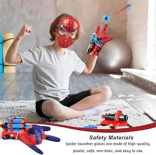 NHYDZSZ 2 Pièces Gant de Lanceur Spiderm, Spiderm Launcher Gant de Cosplay en Plastique, Jouets de Poignet Lanceur de Héros, Lanceur d'araignée Jouets éducatifs pour Enfants