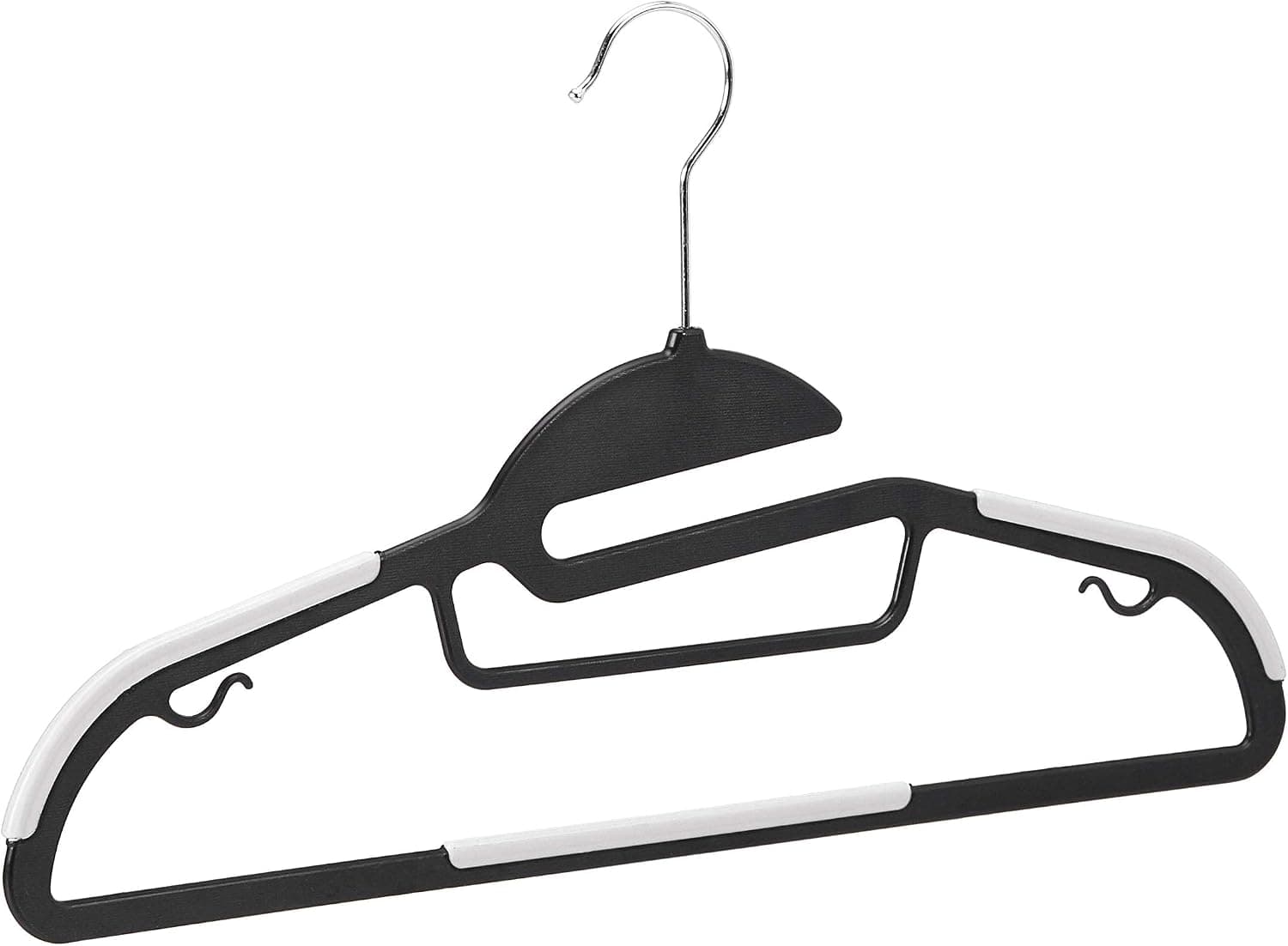 Amazon Basics Lot de 30 cintres en plastique ultra robustes antidérapants avec caoutchouc et barre horizontale Blanc, 30-pack