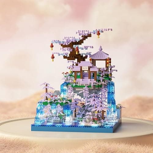 Le Pavillon du Palais de la Lune Architecture Maquette Jeu de Construction, 3000 Pièces Nano Micro Blocs de Construction Non Compatible avec Les Grandes Marques