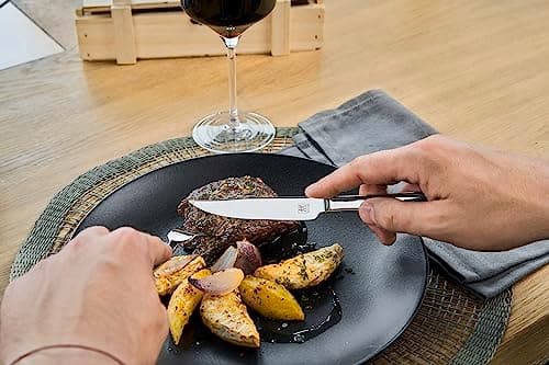 ZWILLING Couverts à Steak (12 pièces), pour 6 Personnes, 6 Couteaux et 6 Fourchettes à Steak, Acier Inoxydable, Inclus : Boîte de Rangement en Bois, Poli