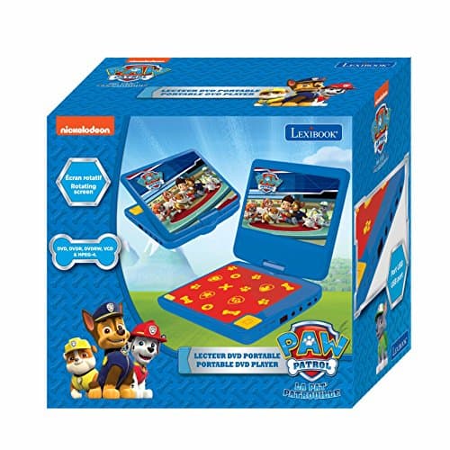 Lexibook Lecteur DVD portable Pat’Patrouille, avec port USB, Bleu/Rouge, DVDP6PA