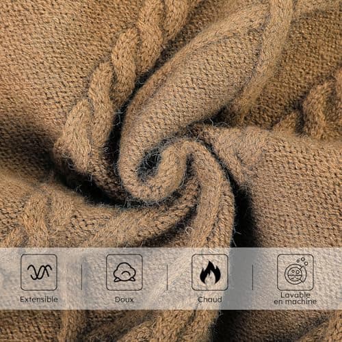 Queenmore Pull Chien Petite Taille Bouledogue Français Chaud Pull-Overs pour Chiens Pull Chihuahua Manteau Teckel Vetement pour Chien Chat d'hiver, Marron, S