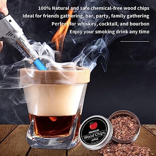 RoseFlower Kit de Fumeur Cocktail, Nostalgia Smoker Kit pour Whisky, Boissons, Bourbon, Steak, Poisson et Fromage - Nourriture et Boissons Infusées de Fumée - Cadeau pour Mari, Père, Hommes #3