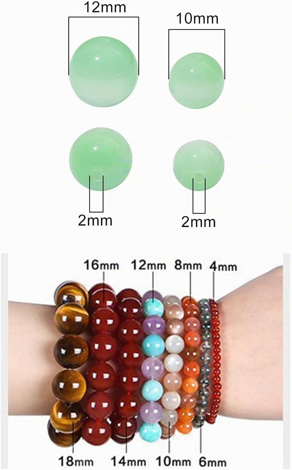 60 Perles Beige pour Bracelet Pierre 8mm