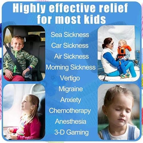 Notherss Bracelet Anti Nausée 8 Paires Bandes sans effets secondaires pour enfants et adultes, mal de voiture, Mal de mer, grossesses et de voyage (couleur aléatoire)