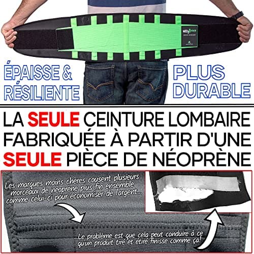 MEDiBrace Ceinture Lombaire de Soutien Orthèse Dorsale Légère et Respirante pour le Soutien mal du dos et le Soulagement de la Douleur du sciatiques pour Homme et Femme