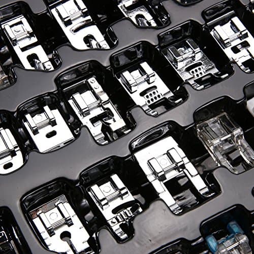 ele ELEOPTION Machine à Coudre kit Pieds-de-biche Multifonctionnel pour Machine à Coudre domistique Ourlet Pied de pièces Accessoires pour Brother Singer Lot de (32pcs)