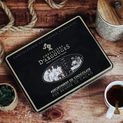 Chevaliers d'Argouges - Assortiment de chocolats noir, lait, blanc - Coffret cadeau prestige - 300g