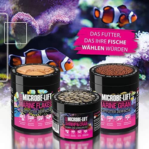 Microbe-Lift Marine Gran - 500 ML - Nourriture pour Poissons en granulés Souples de Haute qualité, favorise la Coloration et la Croissance des Poissons d'eau de mer, pressée à Froid.